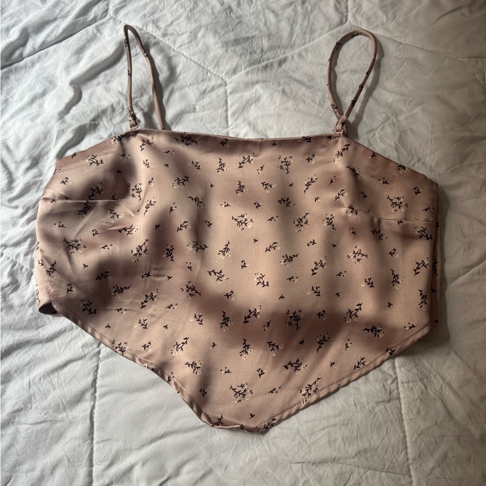 Floral Print Tan Camisole Top